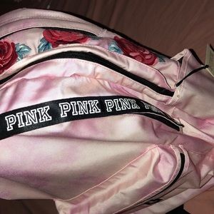 VS pink rose embroidered backpack